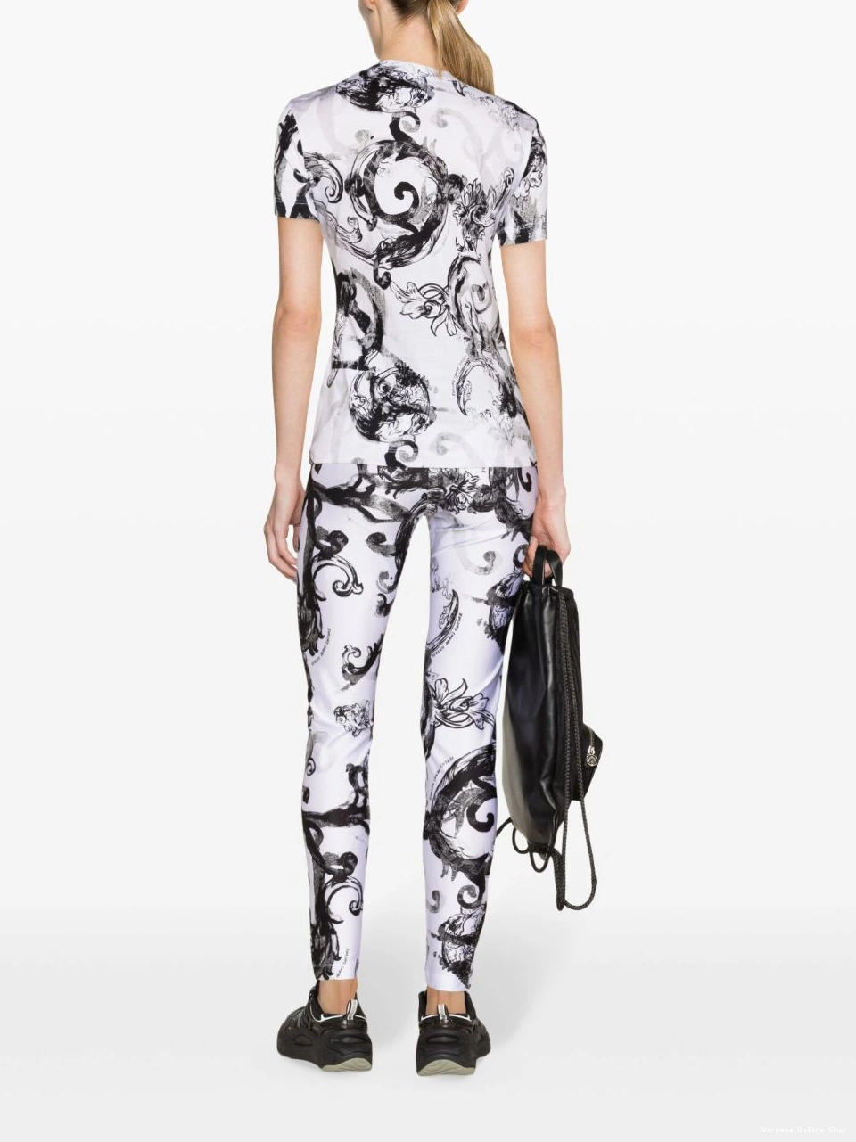 Cheap Couture Watercolour Barocco Women T-shirt cotton Jeans Versace 0405